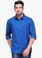Canary London Blue Slim Fit Casual Shirt