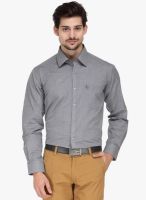 Canary London Dark Grey Solid Slim Fit Formal Shirt