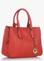 Da Milano Coral Red Leather Handbag