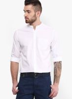 Fame Forever By Lifestyle White Slim Fit Casual Shirt