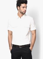 Gas Off White Slim Fit Casual Shirt