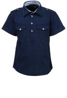 Gini & Jony Navy Blue Casual Shirt