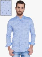 Globus Blue Printed Regular Fit Casual Shirt