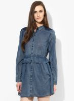 I AM FOR YOU Blue Denim Voile Dress