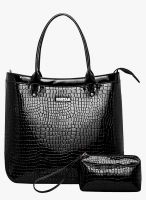 JC Collection Black Polyurethane (Pu) Handbag