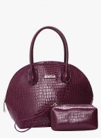 JC Collection Purple Polyurethane (Pu) Handbag