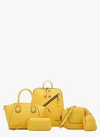 JC Collection Yellow Polyurethane (Pu) Handbag