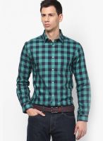 Jack & Jones Green Check Slim Fit Casual Shirt