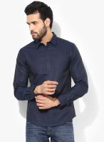 Jack & Jones Navy Blue Casual Shirt