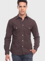 Jogur Printed Brown Casual Shirt