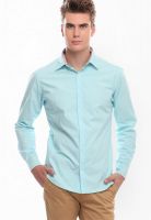 Jogur Solid Blue Casual Shirt