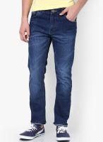 John Players Blue Solid Skinny Fit Jeans
