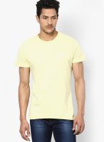 John Players Lemon Solid Round Neck T-Shirts