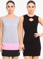 MSMB Pack Of 2 Multicoloured Solid Shift Dress