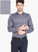 Mark Taylor Aqua Blue Check Slim Fit Casual Shirt