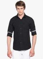 Mark Taylor Black Solid Slim Fit Casual Shirt