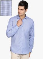 Mark Taylor Blue Solid Slim Fit Casual Shirt