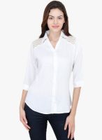 Mayra White Solid Shirt