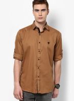 Monteil & Munero Khaki Slim Fit Casual Shirt