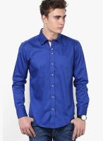 Monteil & Munero Solid Blue Casual Shirt