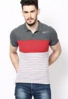 Nike As Dri-Fit Touch Stripe Grey Polo T-Shirt