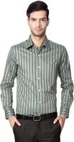 Peter England Men's Striped Formal Grey Shirt