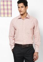 Peter England Yellow Checked Formal Shirt