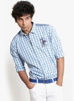Probase Checked Blue Casual Shirt