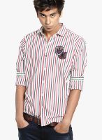 Probase Striped Red Slim Fit Casual Shirt