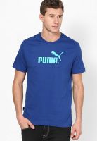 Puma Blue Round Neck T-Shirts