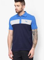 Puma Fun Blue Big Block Pique Polo