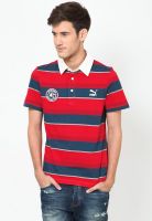Puma Red Striped Polo T-Shirts