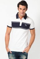 Puma White Solid Polo T-Shirts