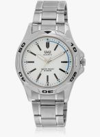 Q&Q Vq94j011y-Sor Silver/White Analog Watch