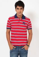 Reebok Red Striped Polo T-Shirts