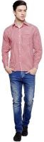 Romanfox Men's Checkered Casual Red Shirt