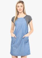 SbuyS Blue Colored Solid Shift Dress