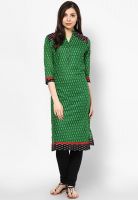 Shree Green Embroidered Kurtis