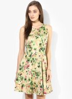 Sisley Beige Coloured Printed Shift Dress