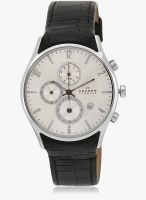 Skagen 329XLSLC Black/Silver Chronograph Watch
