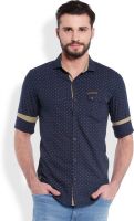 Skie Studio Men's Printed Casual Blue Shirt