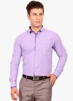 Solemio Purple Striped Slim Fit Casual Shirt