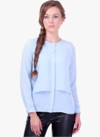 Street 9 Aqua Blue Solid Shirt