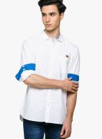 Teemper Solid White Casual Shirt