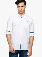 Teemper Solid White Casual Shirt