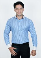 The Mods Men's Solid Casual Blue Shirt