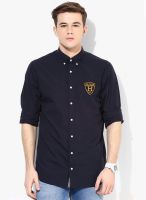 Tommy Hilfiger Navy Blue Regular Fit Casual Shirt