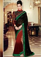 Touch Trends Black Embroidered Saree