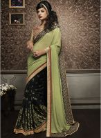 Touch Trends Green Embroidered Saree