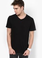 Tshirt Company Black Solid V Neck T-Shirts
